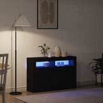 vidaXL Buffet Noir 116 x 30 x 75 cm Bois d'ingénierie