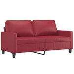 vidaXL Ensemble de canapés 3 Pièces et coussins Rouge bordeaux Similicuir