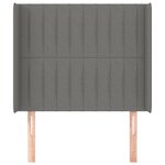 vidaXL Tête de lit avec oreilles Gris foncé 93x16x118/128 cm Tissu