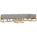 vidaXL Ensemble de canapés d'extérieur 7 Pièces Blanc et gris clair