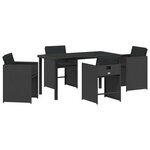 vidaXL Ensemble de salle à manger pour jardin 5 Pièces Noir polyrotin