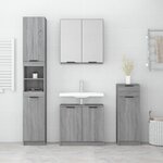 vidaXL Ensemble d'armoires de salle de bain 4 Pièces sonoma gris