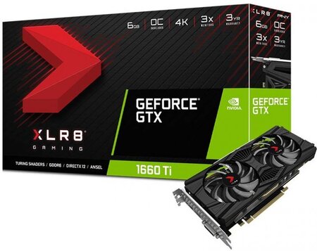 Carte Graphique Nvidia PNY GeForce GTX1660 Ti XLR8 Gaming OC Dual Fan 6Go GDDR6