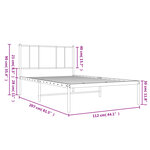 vidaXL Cadre de lit métal avec tête de lit blanc 107x203 cm