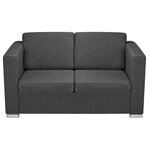 vidaXL Canapé à 2 places Tissu Gris foncé