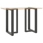 vidaXL Pieds de table de bar en T  2 pièces  anthracite  60 x 35 x (90-91) cm  acier