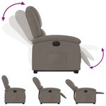 vidaXL Fauteuil inclinable électrique taupe tissu
