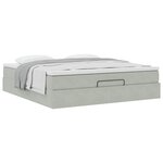 VidaXL Cadre de lit ottoman avec matelas gris clair 160x200 cm velours