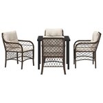 vidaXL Ensemble de salle à manger pour jardin 5 Pièces Marron polyrotin