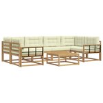 vidaXL Ensemble de canapés d'extérieur 5 pc Blanc et crème