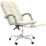vidaXL Fauteuil inclinable de bureau Crème Similicuir