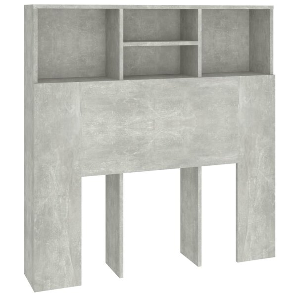 vidaXL Armoire de tête de lit Gris béton 100x19x103 5 cm