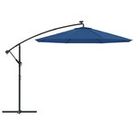 vidaXL Tissu de remplacement pour parasol déporté Bleu azuré 350 cm