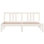 vidaXL Cadre de lit Blanc Bois massif 150x200 cm Très grand