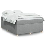 vidaXL Sommier à lattes de lit avec matelas Gris clair 140x190cm Tissu