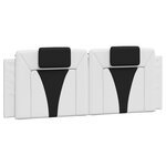vidaXL Coussin de tête de lit Viana noir et blanc 120 cm similicuir