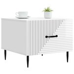 vidaXL Table basse Blanc brillant 49 x 50 x 40 cm Bois d'ingénierie