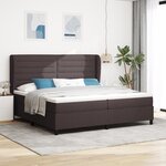 Lit à ressorts vidaXL avec matelas marron foncé 200x200 cm en tissu