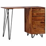 vidaXL Bureau avec 1 tiroir et 1 armoire Bois massif