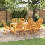 vidaXL Fauteuil inclinable 8 Pièces Marron 57 x 71 x 90cm bois