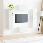 vidaXL Ensemble meuble TV 6 Pièces Blanc brillant Bois d'ingénierie