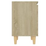 vidaXL Table de chevet avec pieds en bois Chêne sonoma 40x30x50 cm