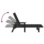vidaXL Mobilier de jardin lounge 2 Pièces Noir 53 x 195.5 x 30cm