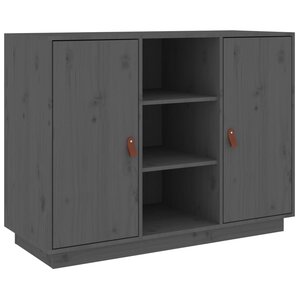 vidaXL Buffet Gris 100x40x75 cm Bois massif de pin