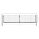 vidaXL Portail de jardin en acier galvanisé 400 x 75 cm argent