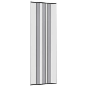 vidaXL Écran de porte insectes avec rideau en maille Noir 80 x 220 cm