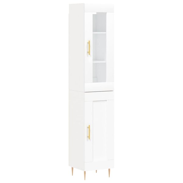 vidaXL Buffet haut Blanc 34 5x34x180 cm Bois d'ingénierie