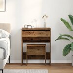 Coiffeuse avec Miroir Bois Vieilli en Bois Ingénierie