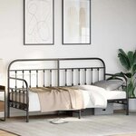 vidaXL Cadre de Lit Black Daybed 80x200 cm Acier