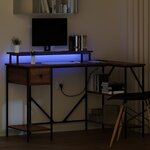 vidaXL Bureau Chêne brun 120 x 79 x 86 5 cm Bois d'ingénierie