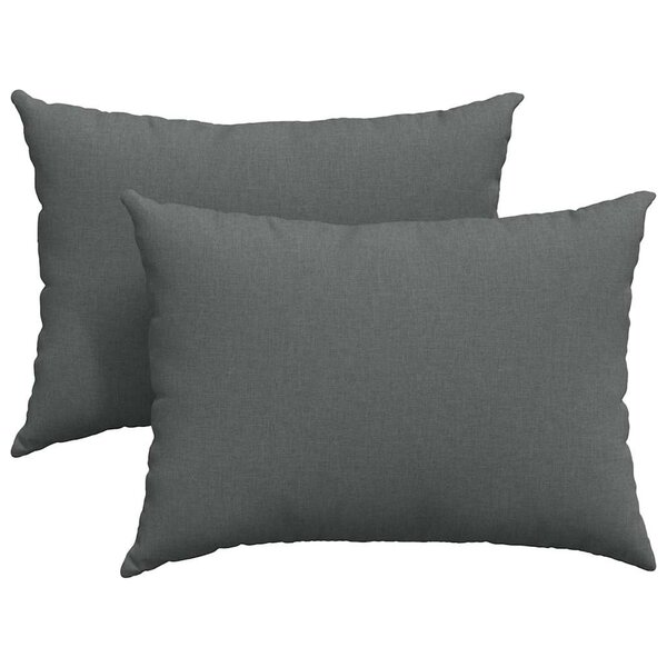 vidaXL Coussins de canapé 2 Pièces Gris foncé 70 x 50 cm tissu