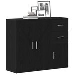 vidaXL Buffet chêne noir 91x29 5x75 cm bois d'ingénierie