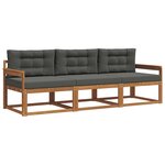 vidaXL Ensemble de canapés d'extérieur 3 pc Naturel et Anthracite