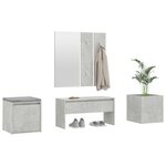 vidaXL Ensemble de meubles de couloir Gris béton Bois d'ingénierie
