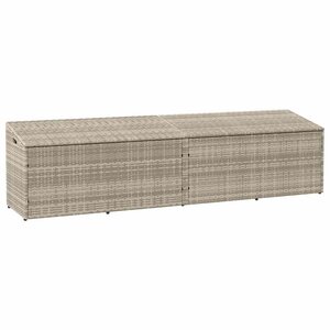 vidaXL Boîte de rangement de jardin gris clair 220x50x58 cm rotin