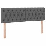 vidaXL Lit avec des lumières à LED Gris foncé 140 x 200 cm tissu