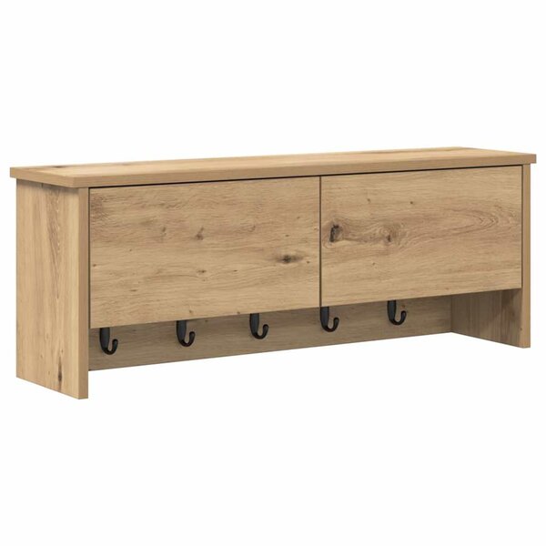 vidaXL Porte-manteau mural avec porte chêne artisanal 80 x 20 x 30 cm