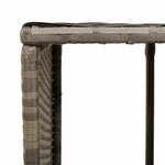 vidaXL Cadre de bain à remous gris résine tressée bois massif d'acacia