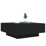 vidaXL Table basse avec lumières LED noir 80x80x31 cm
