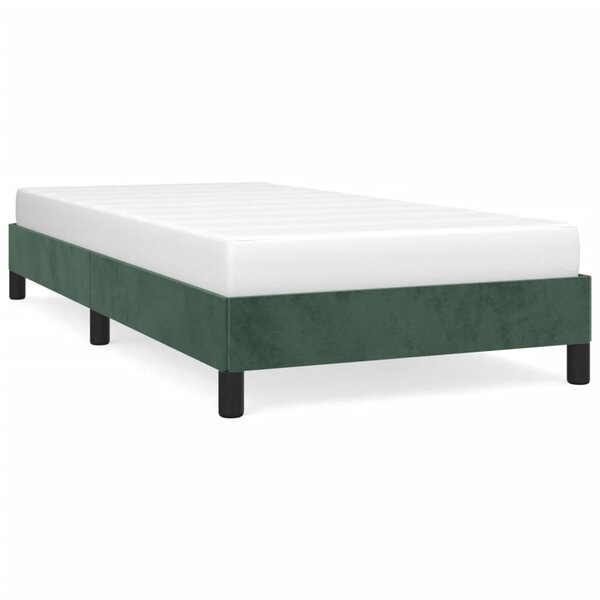 vidaXL Cadre de lit Vert foncé 90x190 cm Velours