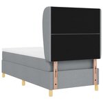 Lit à ressort vidaXL avec matelas gris clair 100x200 cm en tissu