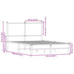 vidaXL Cadre de lit en métal sans matelas chêne marron 120x190 cm