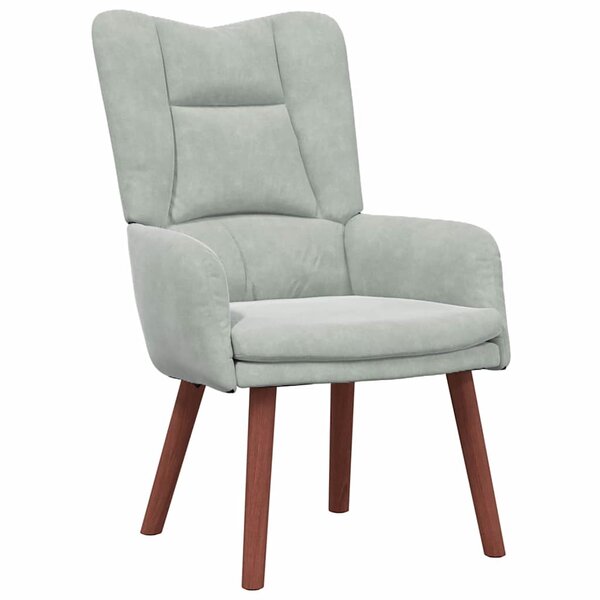 vidaXL Fauteuil relaxant Gris clair 63 x 67 x 94 cm Velours