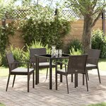 vidaXL Ensemble de salle à manger pour jardin 5 Pièces Marron Poly rotin