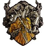 DRAGON ETERNEL ANGE GUARDIEN DES ROYAUMES CELESTES Pièce 2 Once Argent Antique 2000 Francs Cameroun 2025