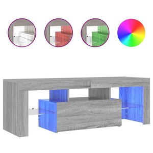 vidaXL Meuble TV avec lumières LED sonoma gris 120x35x40 cm